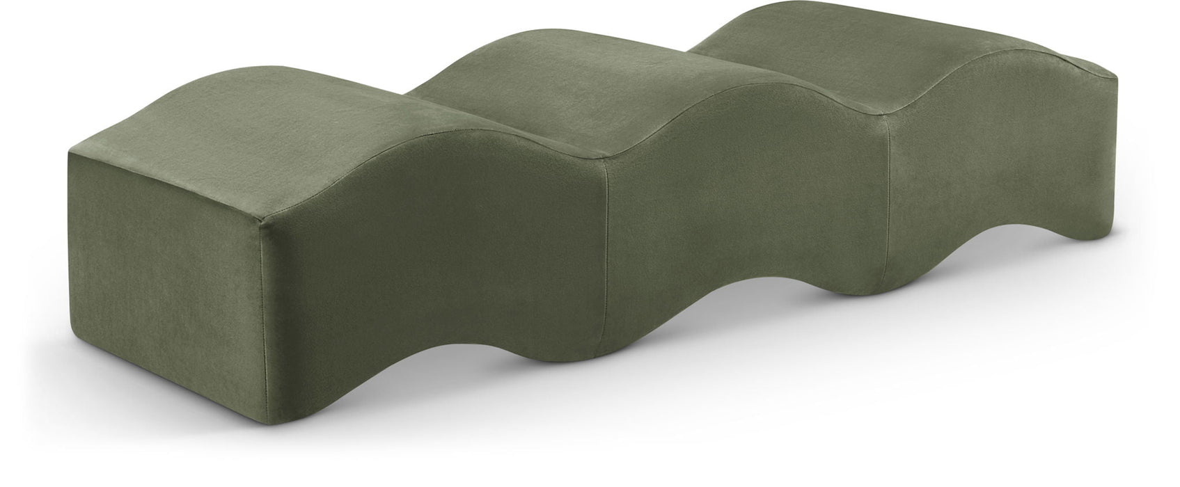 Wave Velvet Upholstered Bench