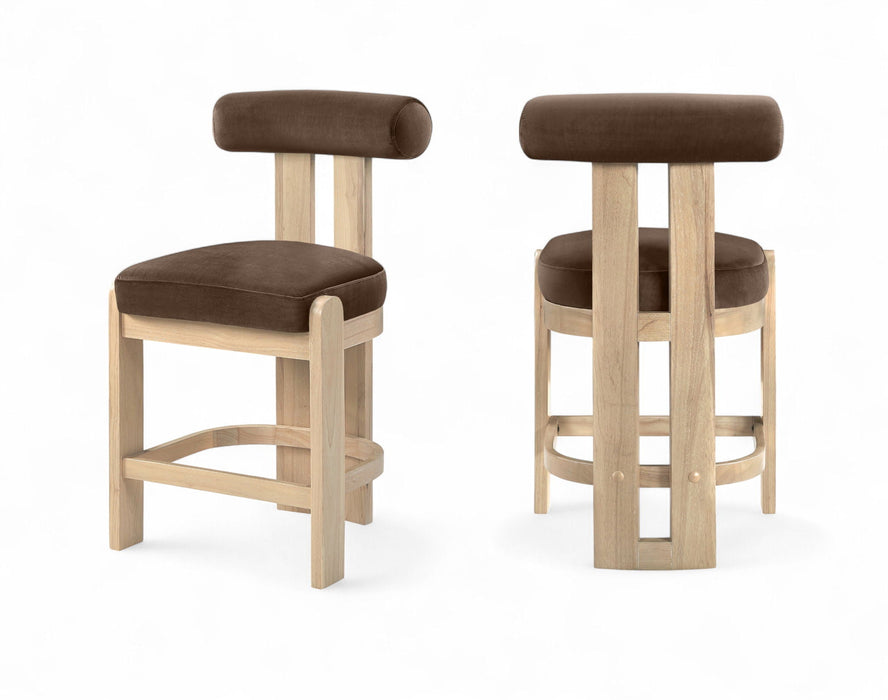 Arienzo Velvet Performance Fabric Upholstered Counter Stool