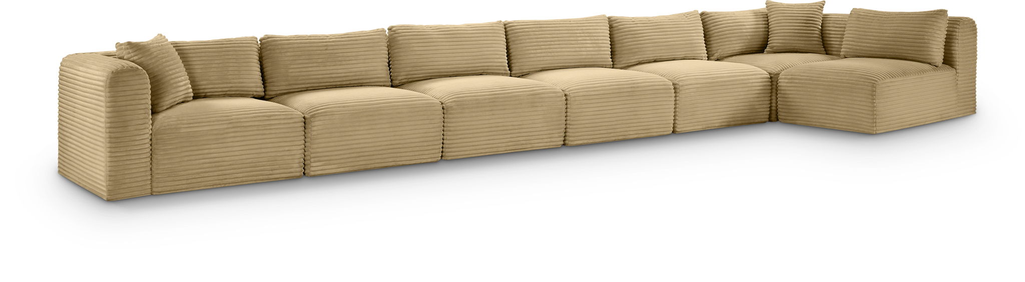 Shaggy 202" Corduroy Performance Fabric Upholstered Modular Sectional