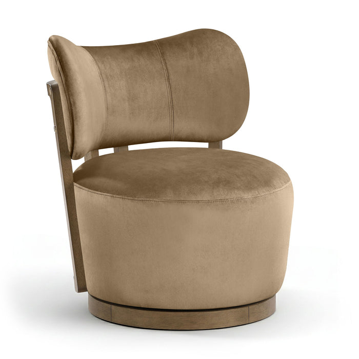 Elara Velvet Upholstered Swivel Chair
