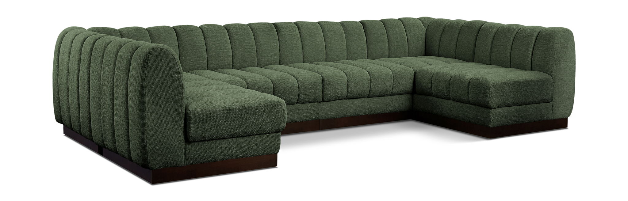 Quinn 133" Chenille Fabric Upholstered 6pc. Modular Sectional