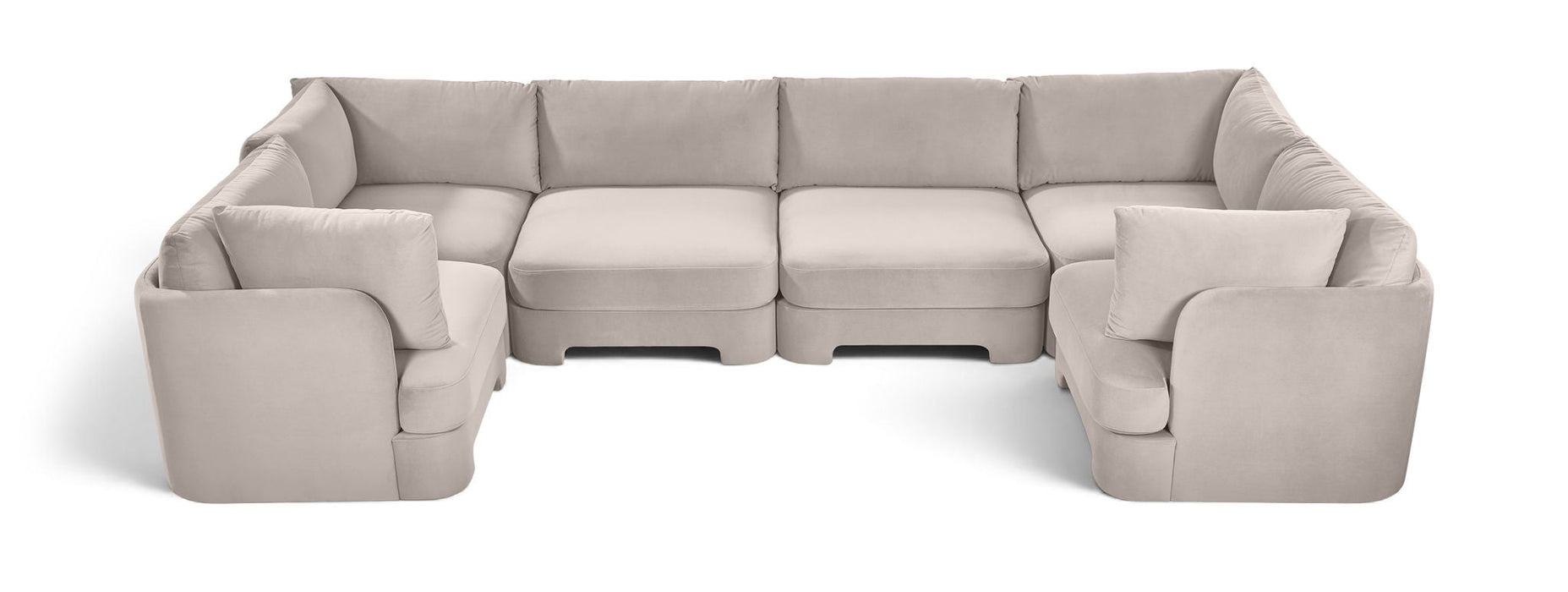 Seccional modular tapizado de terciopelo de alto rendimiento Hammond de 148" de 6 piezas