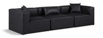 Cube 108" Vegan Leather Upholstered 3pc. Modular Sofa