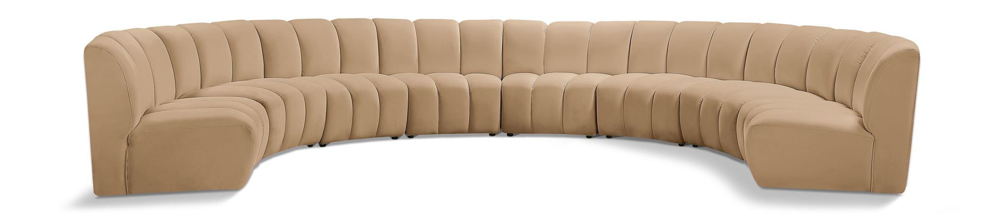 Seccional modular tapizado de terciopelo Infinity de 178" de 8 piezas