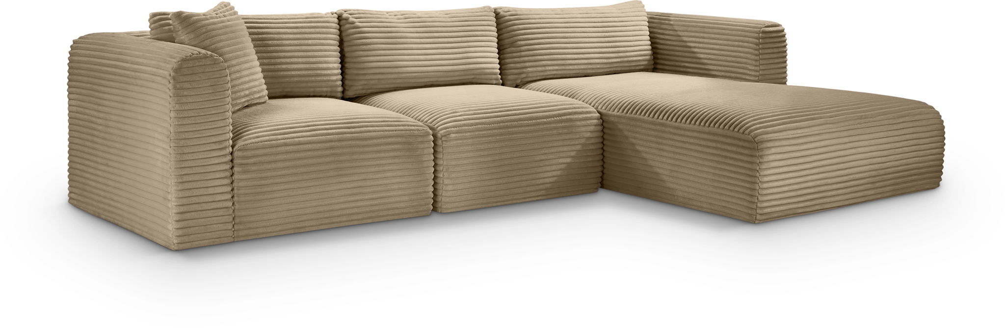 Shaggy 114" Corduroy Performance Fabric Upholstered Modular Sectional