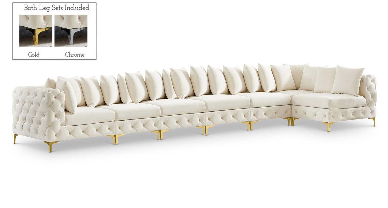 Tremblay 198" Velvet Upholstered 7pc. Modular Sectional
