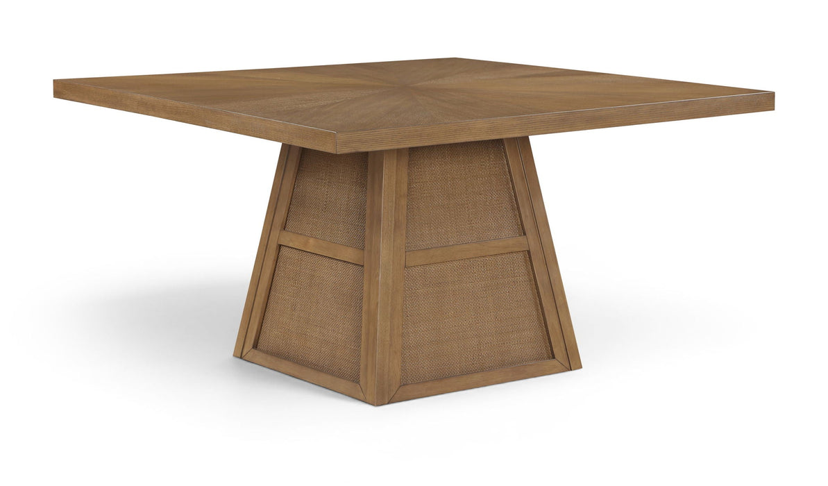 Mesa de comedor de madera maciza con enchapado de roble Fenwick 54.25" Cane,