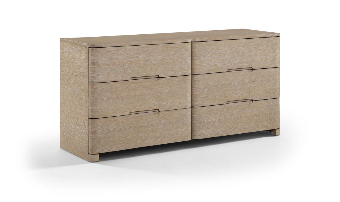 Cómoda de madera maciza con enchapado de roble Caswell