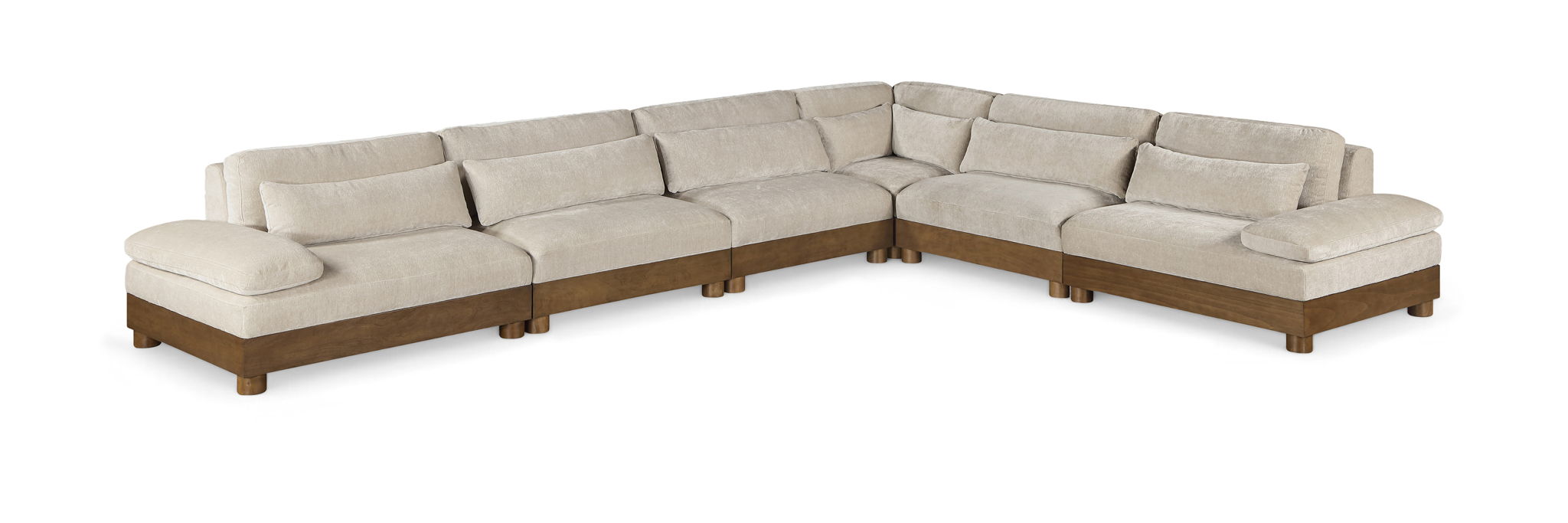 Turin 167.75" Chenille Fabric Upholstered 6pc. Modular Sectional
