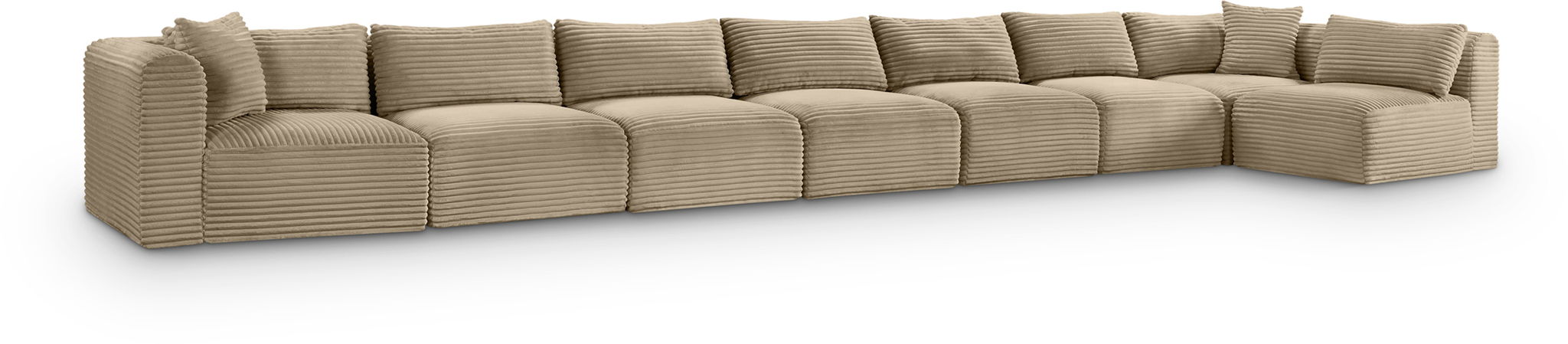 Shaggy 233" Corduroy Performance Fabric Upholstered Modular Sectional