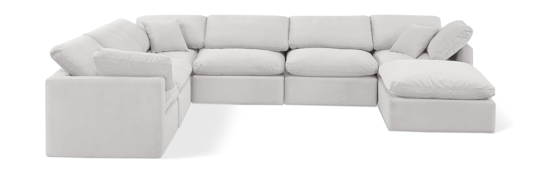 Indulge 140" Velvet Upholstered 7pc. Modular Sectional