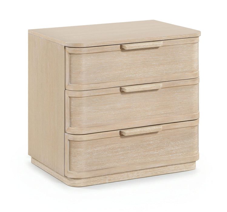 Mesita de noche de madera maciza con enchapado de roble Tiberio de 26"