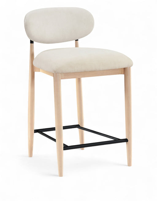 Riccio Performance Fabric Upholstered Counter Stool - Cream