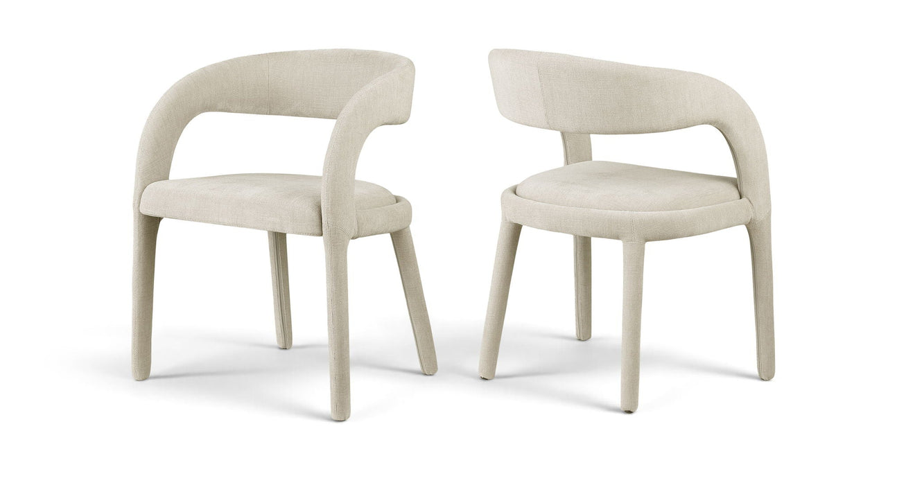 Sylvester Linen Textured Performance Fabric Upholstered Dining Chair