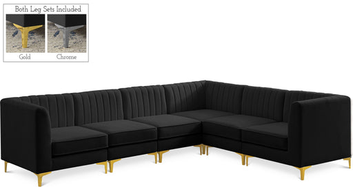 Alina 116.5" Velvet Upholstered 6pc. Modular Sectional
