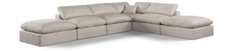 Comfy 157" Linen Textured Fabric Upholstered 6pc. Modular Sectional