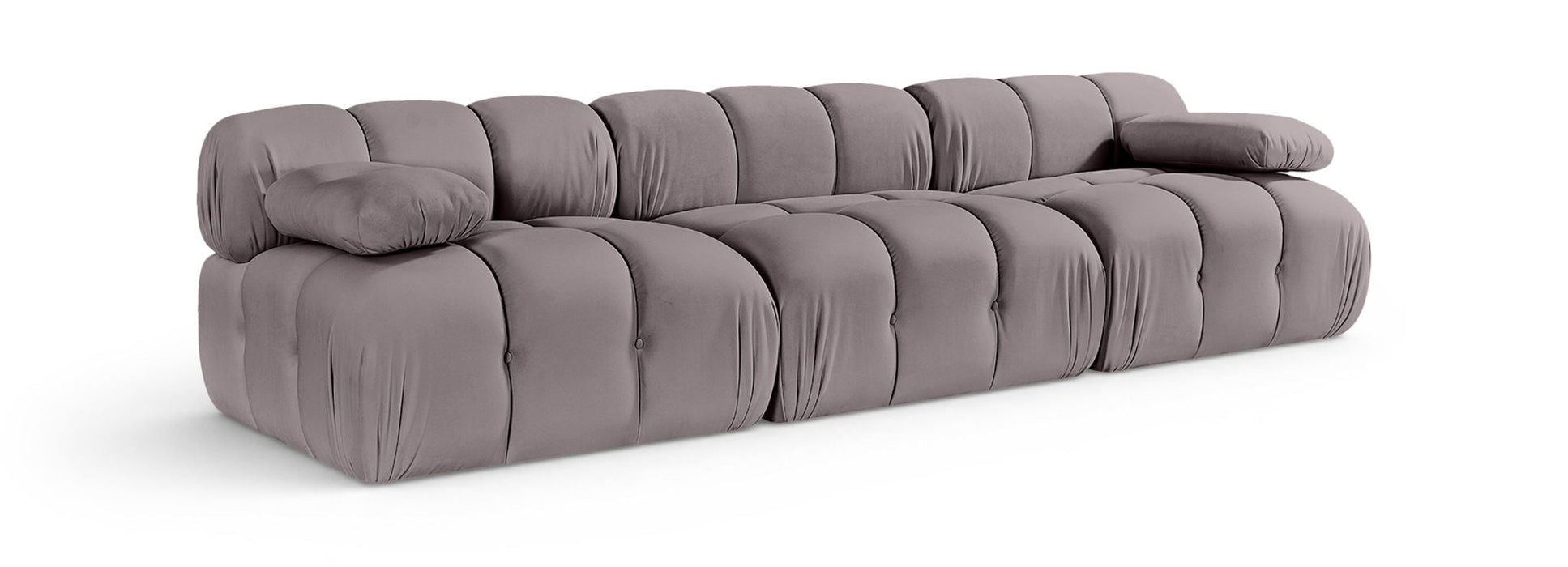 Orin 111" Velvet Performance Fabric Upholstered 3 Pc. Modular Sofa