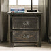 Ampelios Night Stand - Wire-Brushed Black