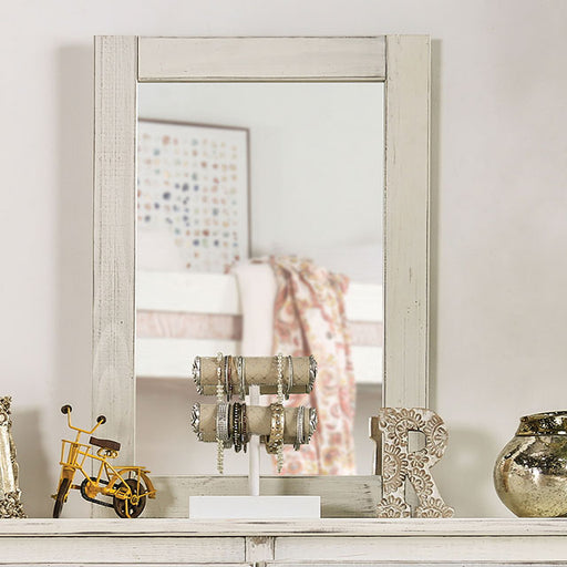 Rockwall Mirror - Wire-Brushed White