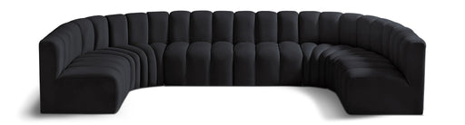 Arc 150" Velvet Upholstered 8pc. Modular Sectional