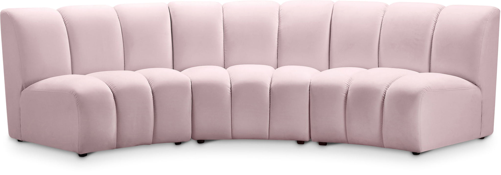 Infinity 119" Velvet Upholstered 3pc. Modular Sectional