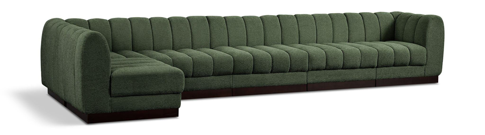 Quinn 165" Chenille Fabric Upholstered 6pc. Modular Sectional