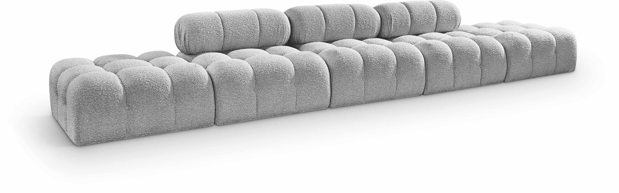 Sofá modular tapizado de bouclé Ames de 170" de 5 piezas