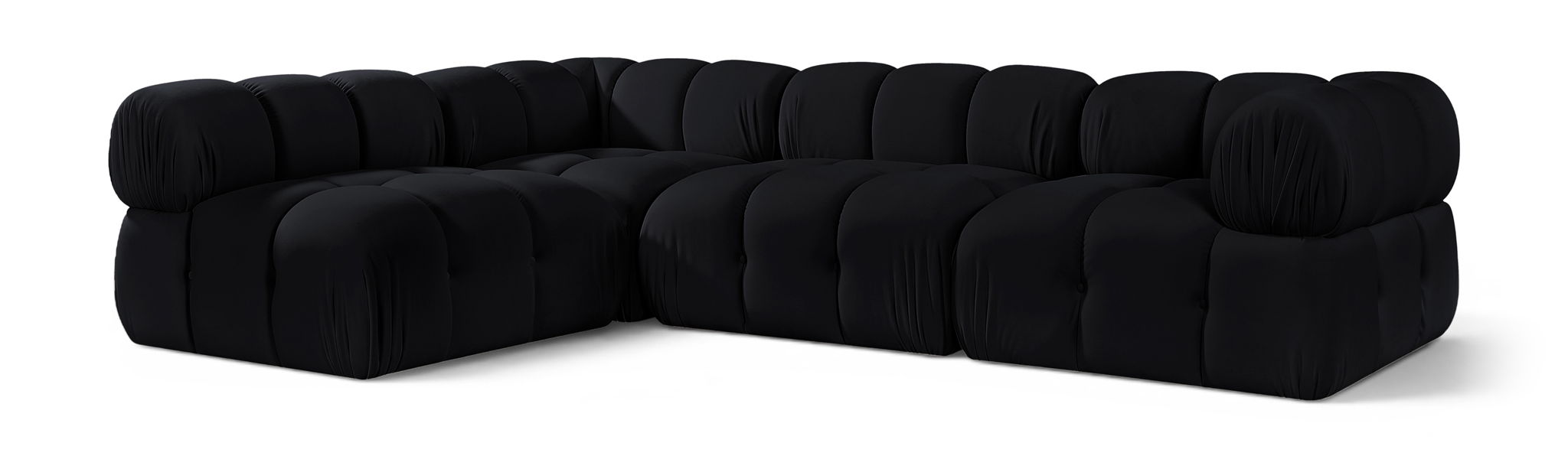 Orin 111" Velvet Performance Fabric Upholstered 4 Pc. Modular Sectional