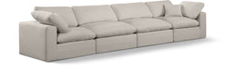 Comfy 158" Linen Textured Fabric Upholstered 4pc. Modular Sofa