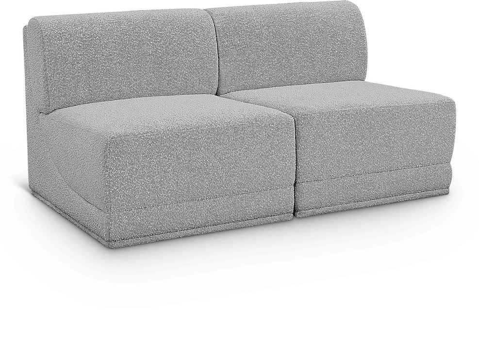Ollie 60" Boucle Fabric Upholstered 2pc. Armless Modular Loveseat