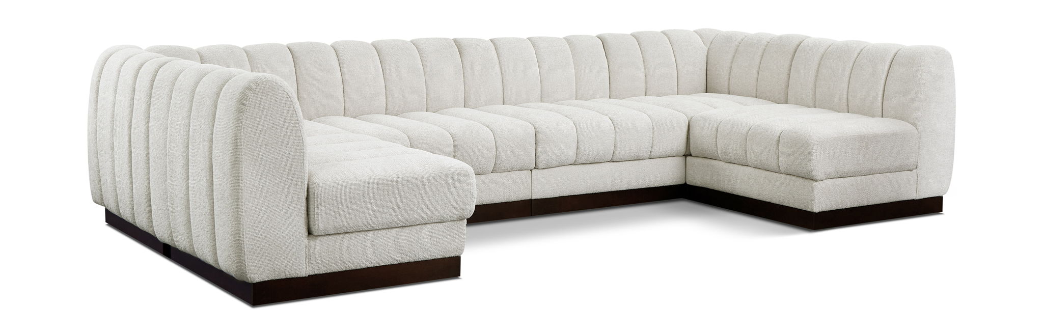 Quinn 133" Chenille Fabric Upholstered 6pc. Modular Sectional