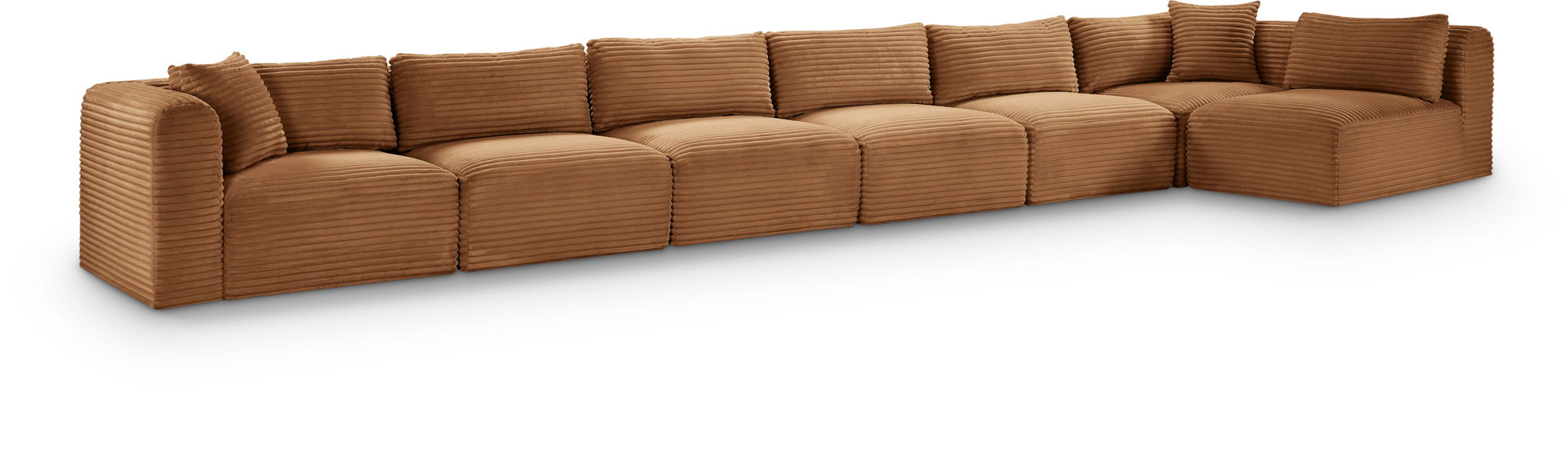 Shaggy 202" Corduroy Performance Fabric Upholstered Modular Sectional