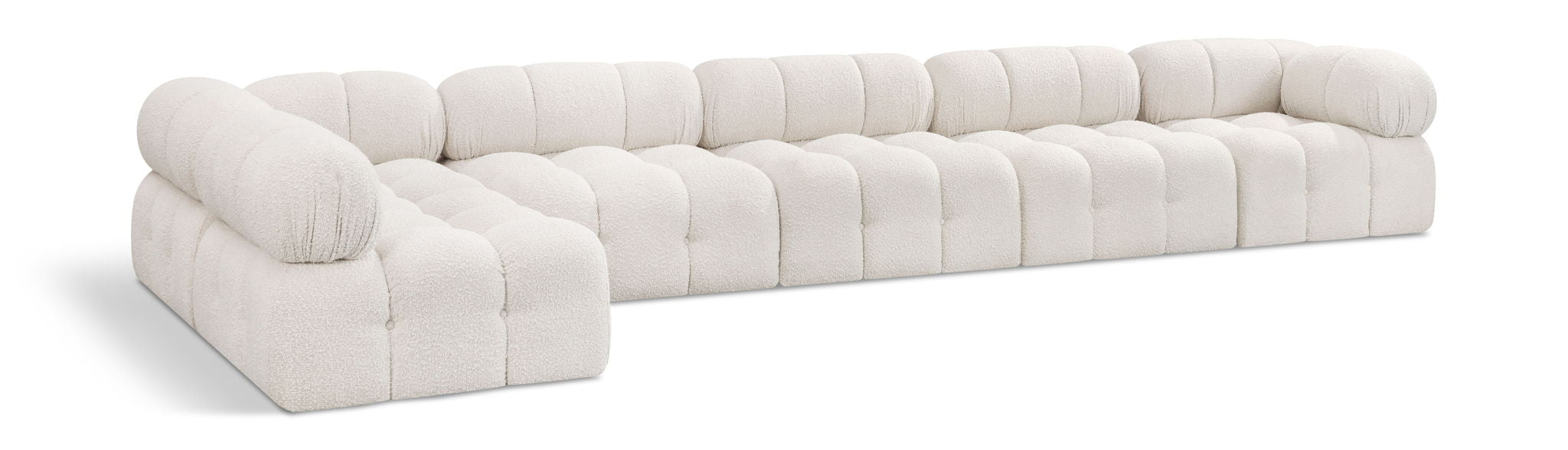 Ames 170" Boucle Fabric Upholstered 6pc. Modular Sectional