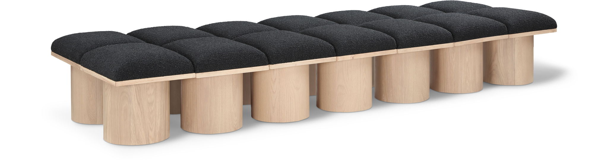 Pavilion Boucle Fabric Upholstered 14pc. Modular Bench