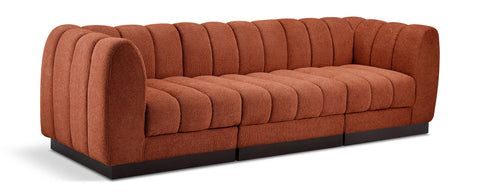 Sofá modular tapizado de chenilla Quinn de 101" de 3 piezas