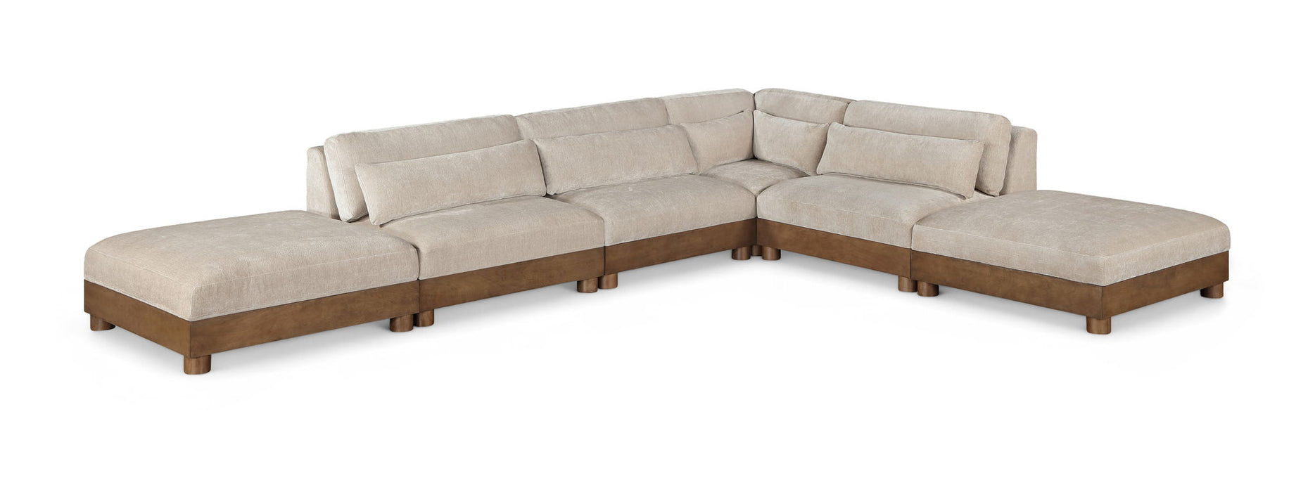 Turin 160" Chenille Fabric Upholstered 6pc. Modular Sectional