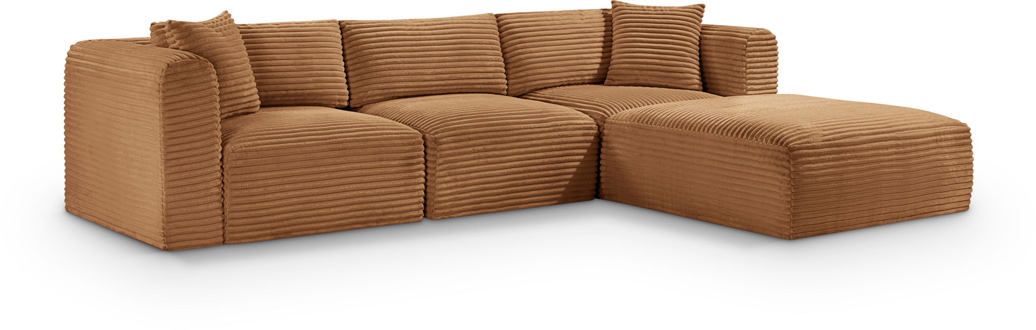 Shaggy 109" Corduroy Performance Fabric Upholstered Modular Sectional