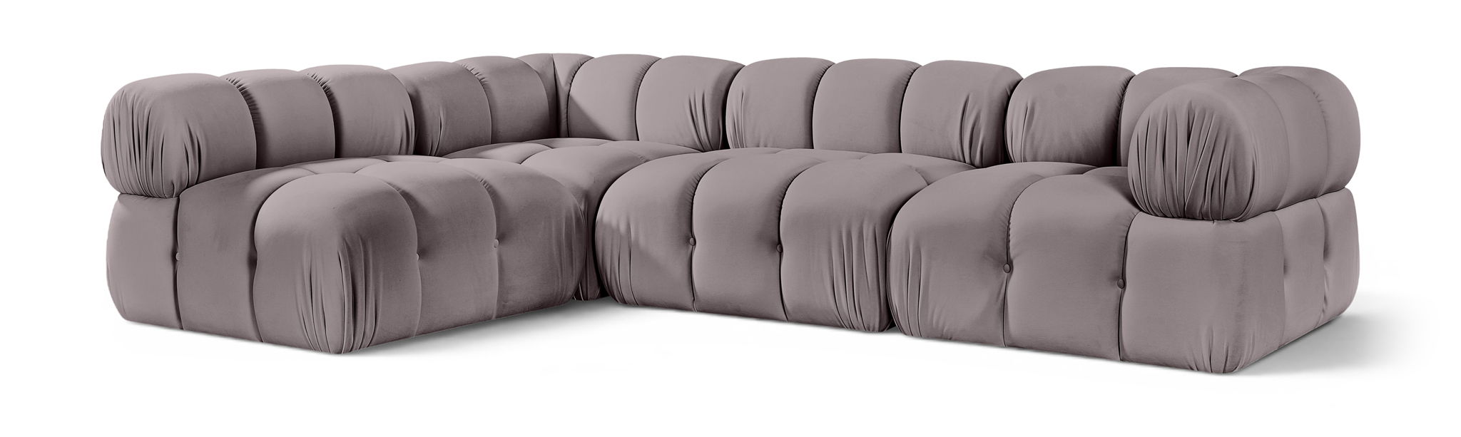 Orin 111" Velvet Performance Fabric Upholstered 4 Pc. Modular Sectional