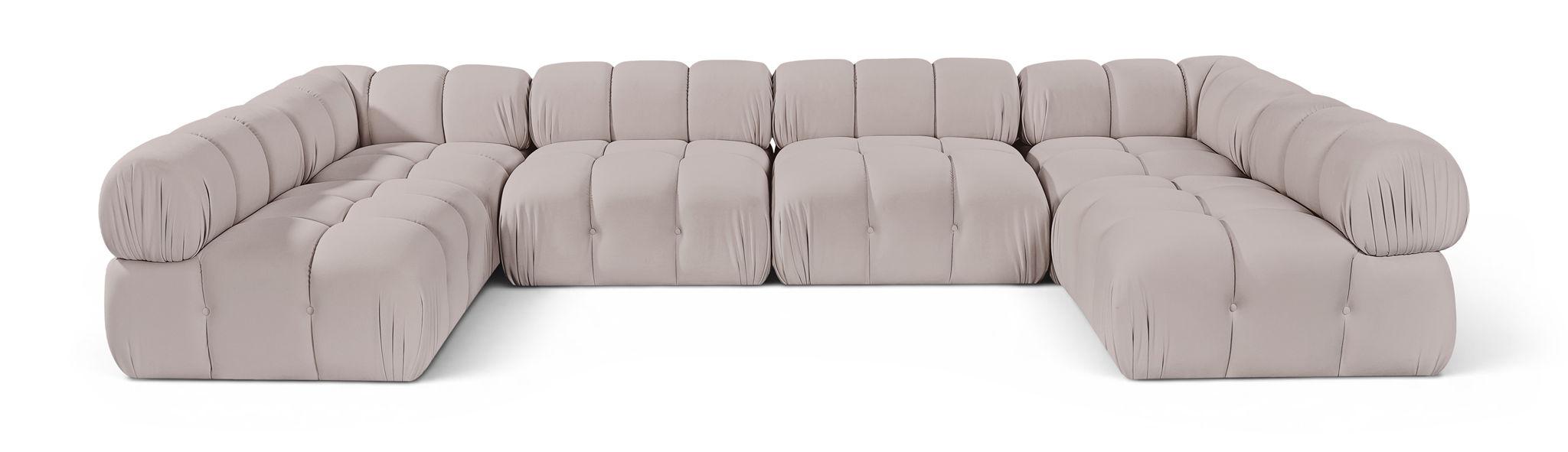 Orin 148" Velvet Performance Fabric Upholstered 6 Pc. Modular Sectional