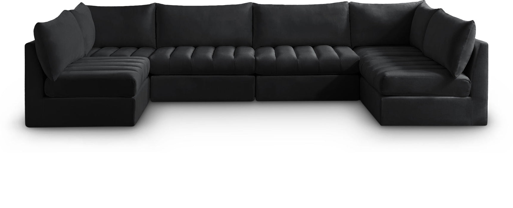 Jacob 140" Velvet Upholstered 6pc. Modular Sectional