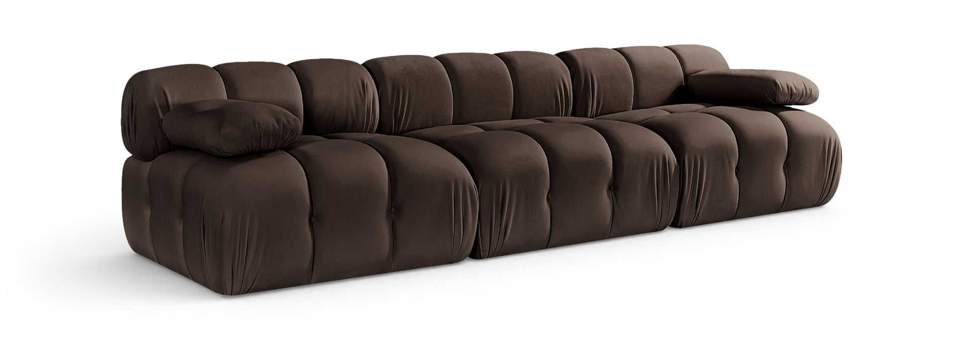 Orin 111" Velvet Performance Fabric Upholstered 3 Pc. Modular Sofa