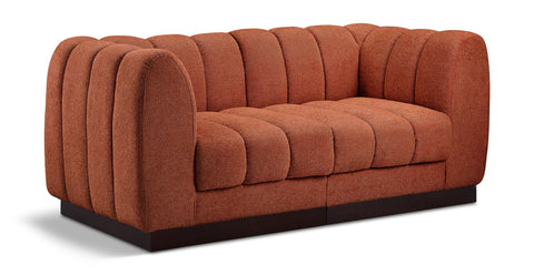 Loveseat modular tapizado de chenilla Quinn de 69" de 2 piezas
