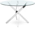 Xander 48" Glass Top And Iron Base Round Dining Table