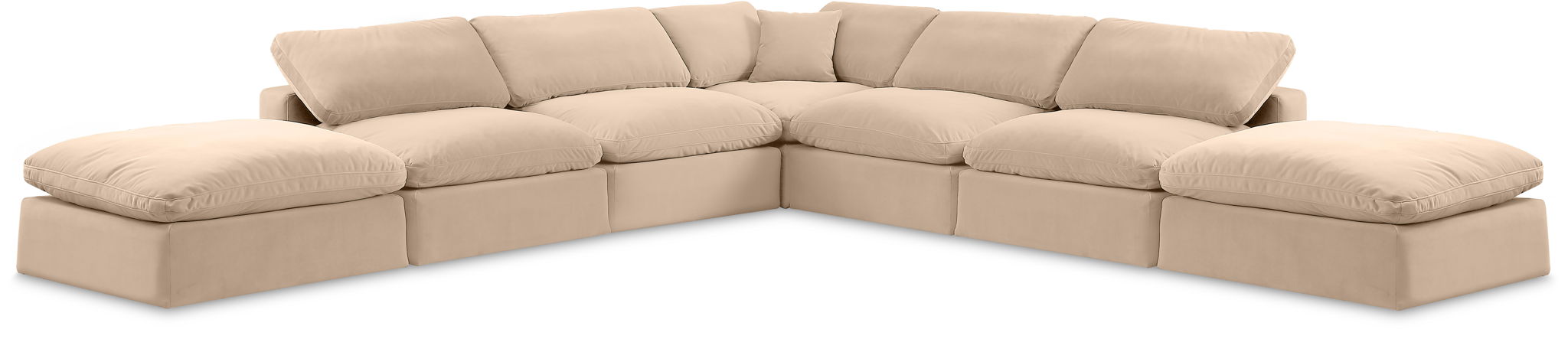 Comfy 157" Velvet Upholstered 7pc. Modular Sectional