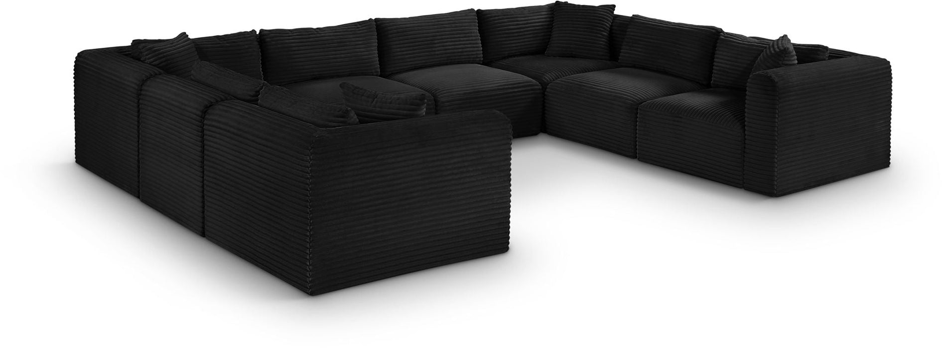 Shaggy 140" Corduroy Performance Fabric Upholstered Modular Sectional