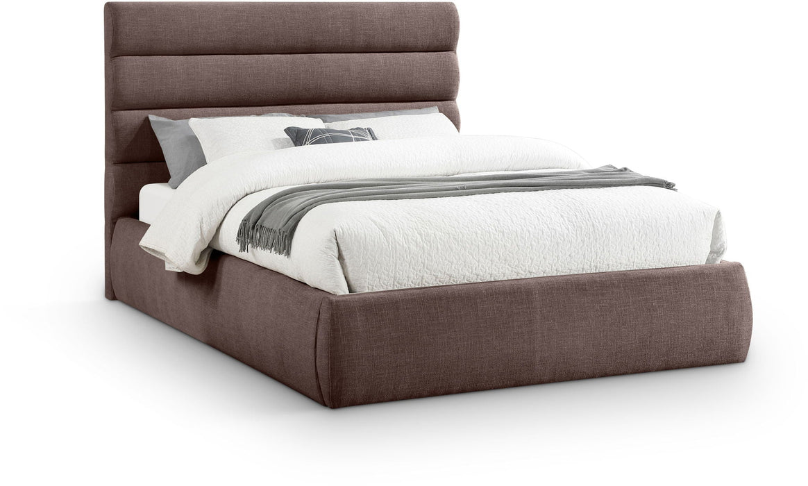 Adam Linen Textured Fabric Upholstered Bed