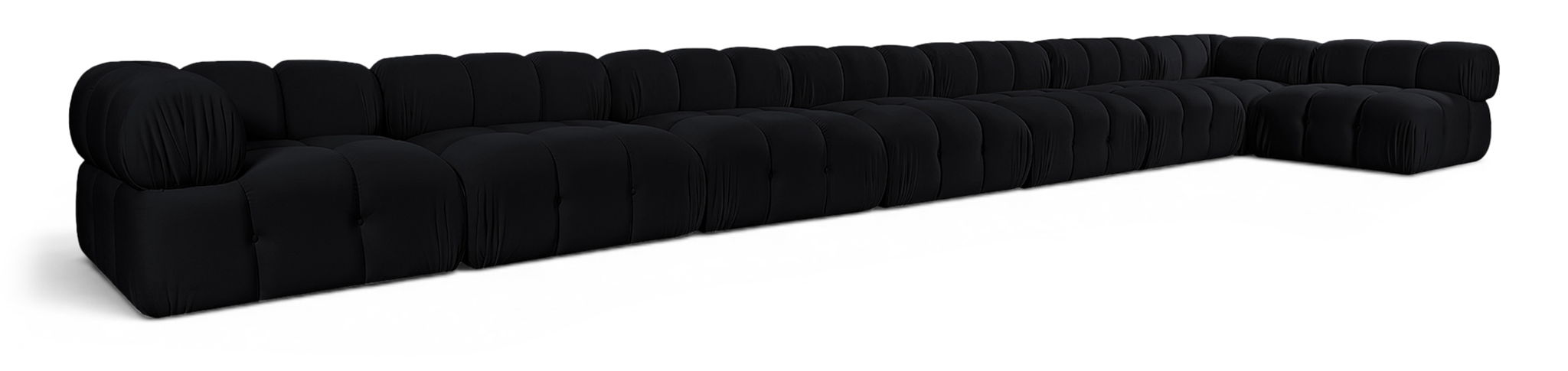 Orin 259" Velvet Performance Fabric Upholstered 8 Pc. Modular Sectional