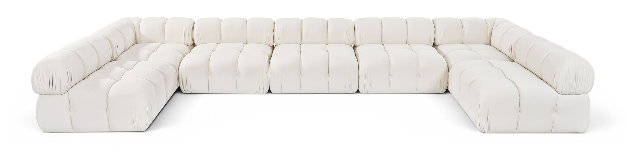 Seccional modular tapizado de terciopelo de alto rendimiento Orin de 185" de 7 piezas