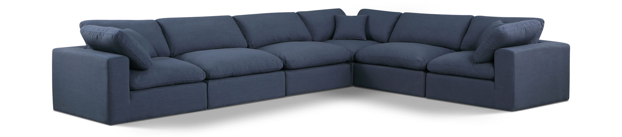 Comfy 158" Linen Textured Fabric Upholstered 6pc. Modular Sectional
