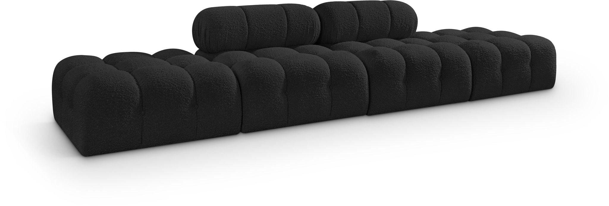 Ames 136" Boucle Fabric Upholstered 4pc. Modular Sofa